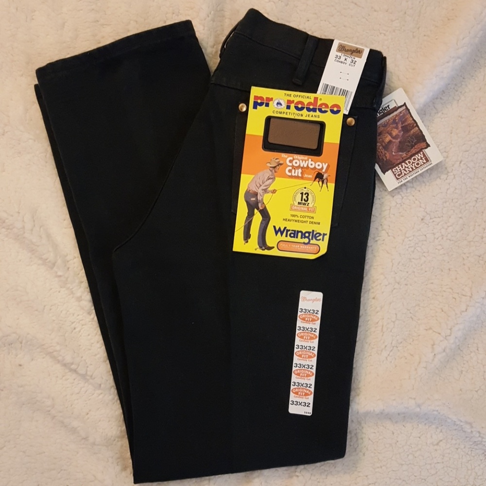 NWT Men's Wrangler jeans, black, size 33 x 32